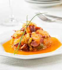 Octopus dish with vegetables