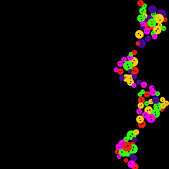 Vector Confetti Background Pattern. Element of design. Colored buttons on a black background