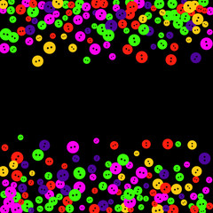 Vector Confetti Background Pattern. Element of design. Colored buttons on a black background
