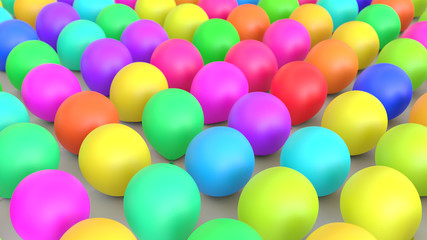 Variously Colored Balloons in a Tight Even Grid on a Simple Concrete Surface