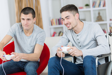 friends playing video game