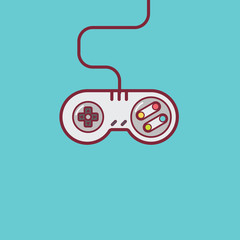game controller icon flat illustration full vector