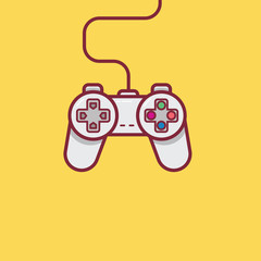 game controller icon flat illustration full vector