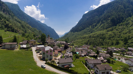 Fototapeta na wymiar Aerial view of Rossa in Switzerland