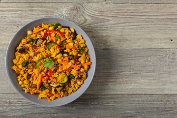 Couscous oriental. Vegetarian dish.
