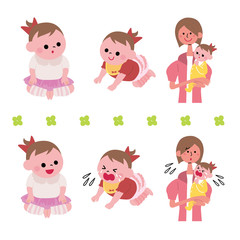女の子　赤ちゃん　表情　セット
