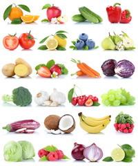 Obst und Gemüse Früchte Apfel Orange Zitrone Beeren Zwiebel Freisteller freigestellt isoliert