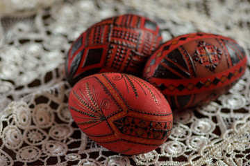 handmade painted Easter eggs traditional