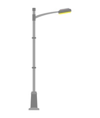 Street light isolated on white background. Outdoor Lamp post in flat style. Vector illustration