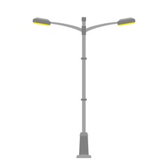 Street light isolated on white background. Outdoor Lamp post in flat style. Vector illustration