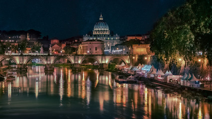 Fototapeta na wymiar Rome Tiber River SanPietro