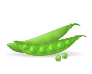 Realistic Detailed 3d Green Peas. Vector