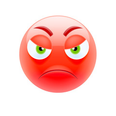 Angry Emoticon with Green Eyes