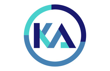 KA Global Circle Ribbon Letter Logo