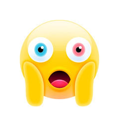 Cute Shocked Emoji with Different Eyes