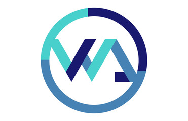 WA Global Circle Ribbon Letter Logo