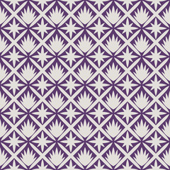 Japanese white leaf pattern on violet background