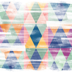 Abstract colorful triangle pattern background. Geometrical aged modern texture.