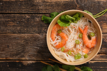 bowl of soup with shrimp