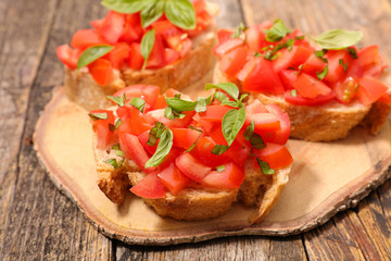 bruschettas, bread and tomato