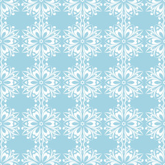 Blue and white floral seamless pattern