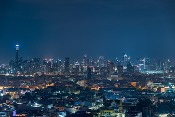 Fototapeta na wymiar Bangkok city night light, Thailand - cityscape background