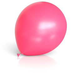 Isolated Red Balloon on an Unmarked Light Background With Reflection