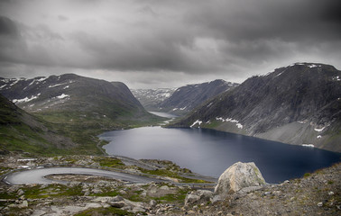 Dramatic mountain landscape in Scandinavia