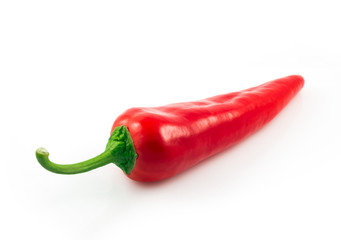 Red hot chili pepper isolated on white background cutout