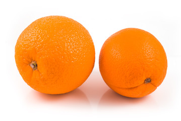 Whole orange fruits isolated on white background cutout