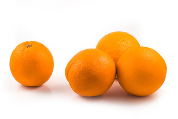 Whole orange fruits isolated on white background cutout