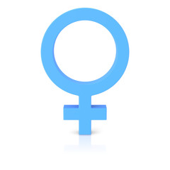 Isolated Blue Male Icon on a Light Reflective Surface