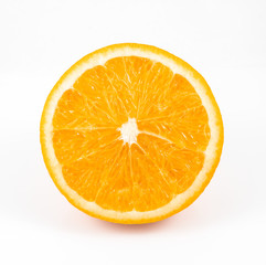 Orange fruit slice isolated on white background cutout