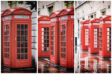 Covent Garden phone boxes triptych