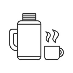 Thermos with cup linear icon