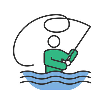 recommend clip art: Fly fishing color icon