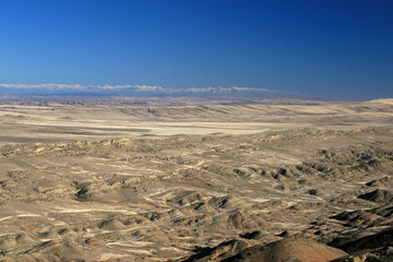 Fototapeta na wymiar Azerbaijan desert, view from David Gareja monastery complex, Georgia
