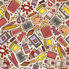 Cartoon cute hand drawn Design and Art seamless pattern