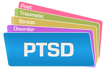 PTSD - Post Traumatic Stress Disorder Colorful Squares Stack 