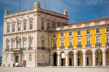 Fototapeta na wymiar Lisbon, Portugal. Ministry of sea in Commerce square
