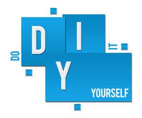 DIY - Do It Yourself Blue Squares Text 
