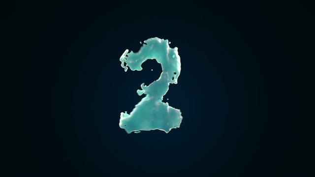 Balls of water move and form the number 5. Each second, the water then morphs to the next number, from 5 to 1 and then explodes. Perfect for an unusual countdown effect!  Comes with the alpha matte.