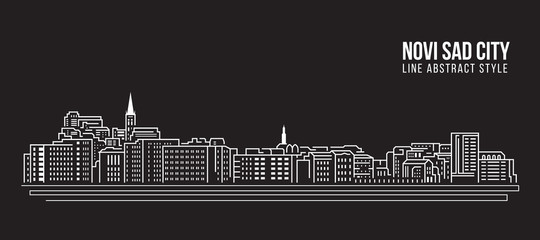 Fototapeta premium Cityscape Building Line art Vector Illustration design - Novi sad city