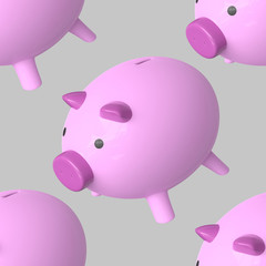Seamlessly Tiling Background of Pink Piggybanks