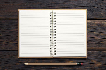 Notepad with a pencil