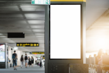 blank advertising billboard at airport.