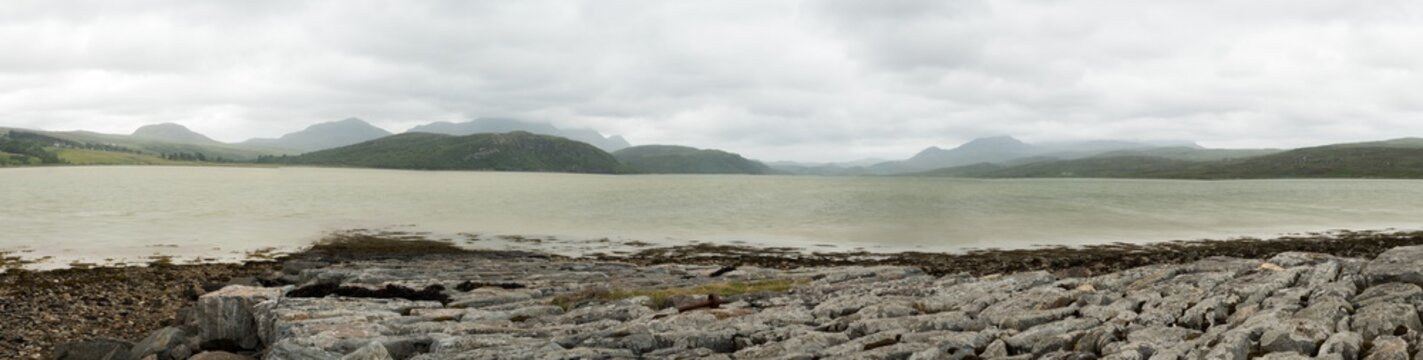 Loch Carron, Ross And Cromarty, Scottish Highlands; Panorama