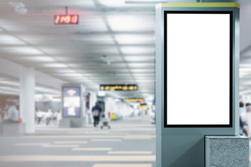 blank advertising billboard at airport.