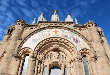 Obraz premium Temple expiatoire du Sacré-Cœur de Jésus-Christ, Tbidabo, Barcelone, Espagne
