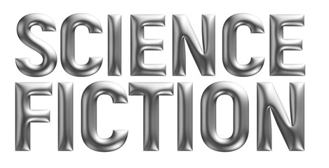 "science fiction" metallic logotype